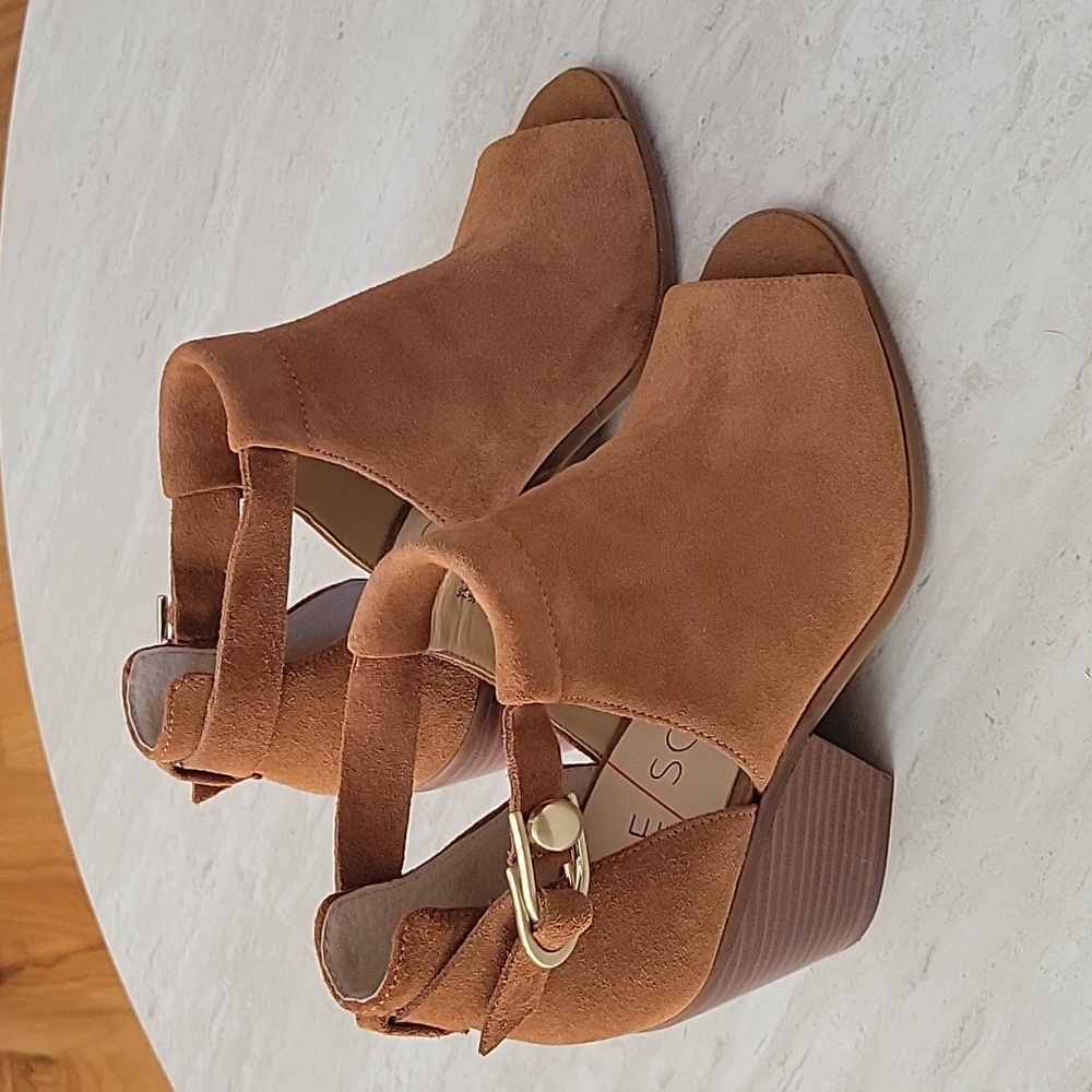 Sole Society Camel suede heels with ankle strap  Size 7